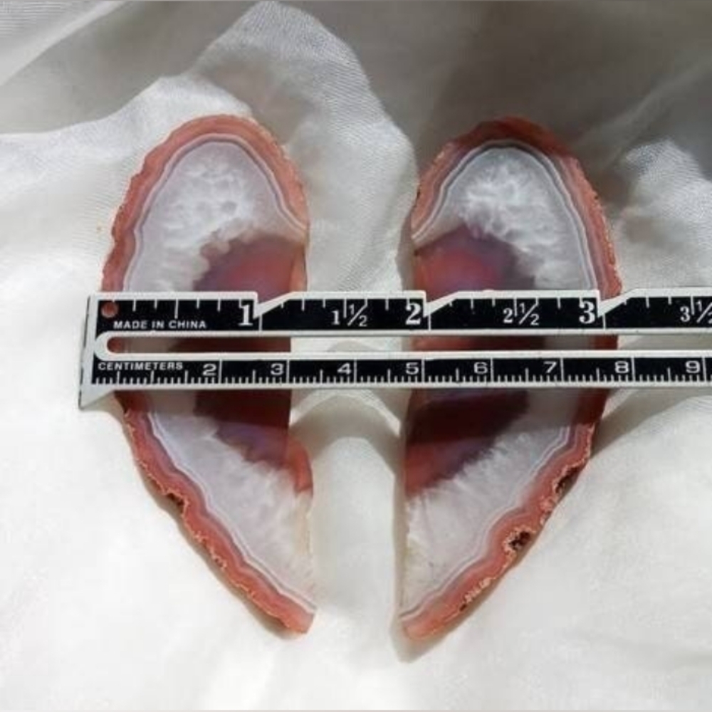 Swazi Agate Lapidary Art 2pc set Slice/Slab Specimens Natural Stone Not Polished
